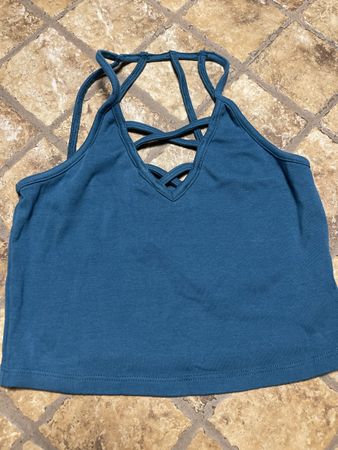 Top Reserved -colore smeraldo incrociato sul retro, tg.S/L