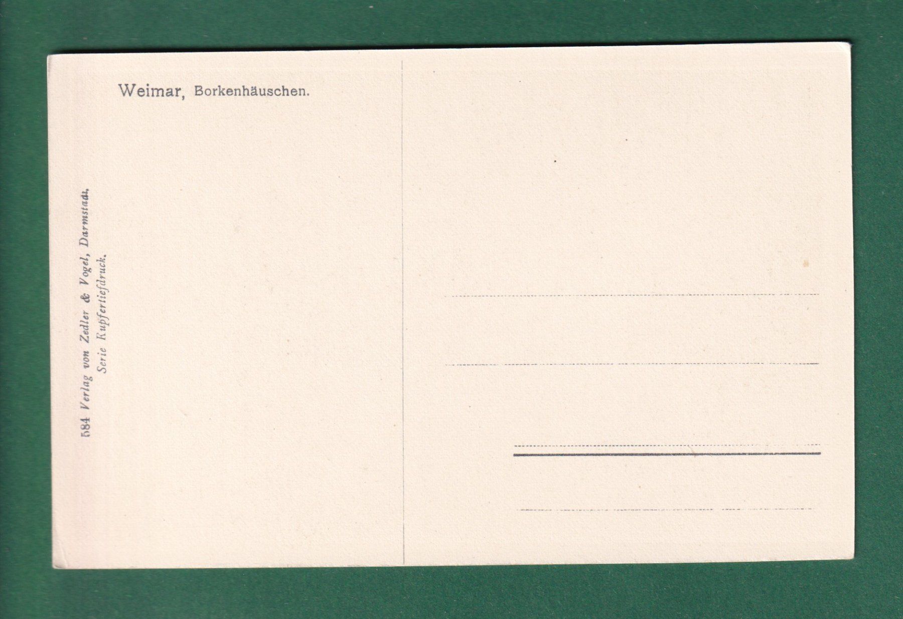Ansichtskarten: WEIMAR - Borkenhäuschen – Gebraucht aus Pully von nicecards-shop 1