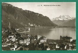 Montreux et la Dent du Midi, 1915, gelaufen