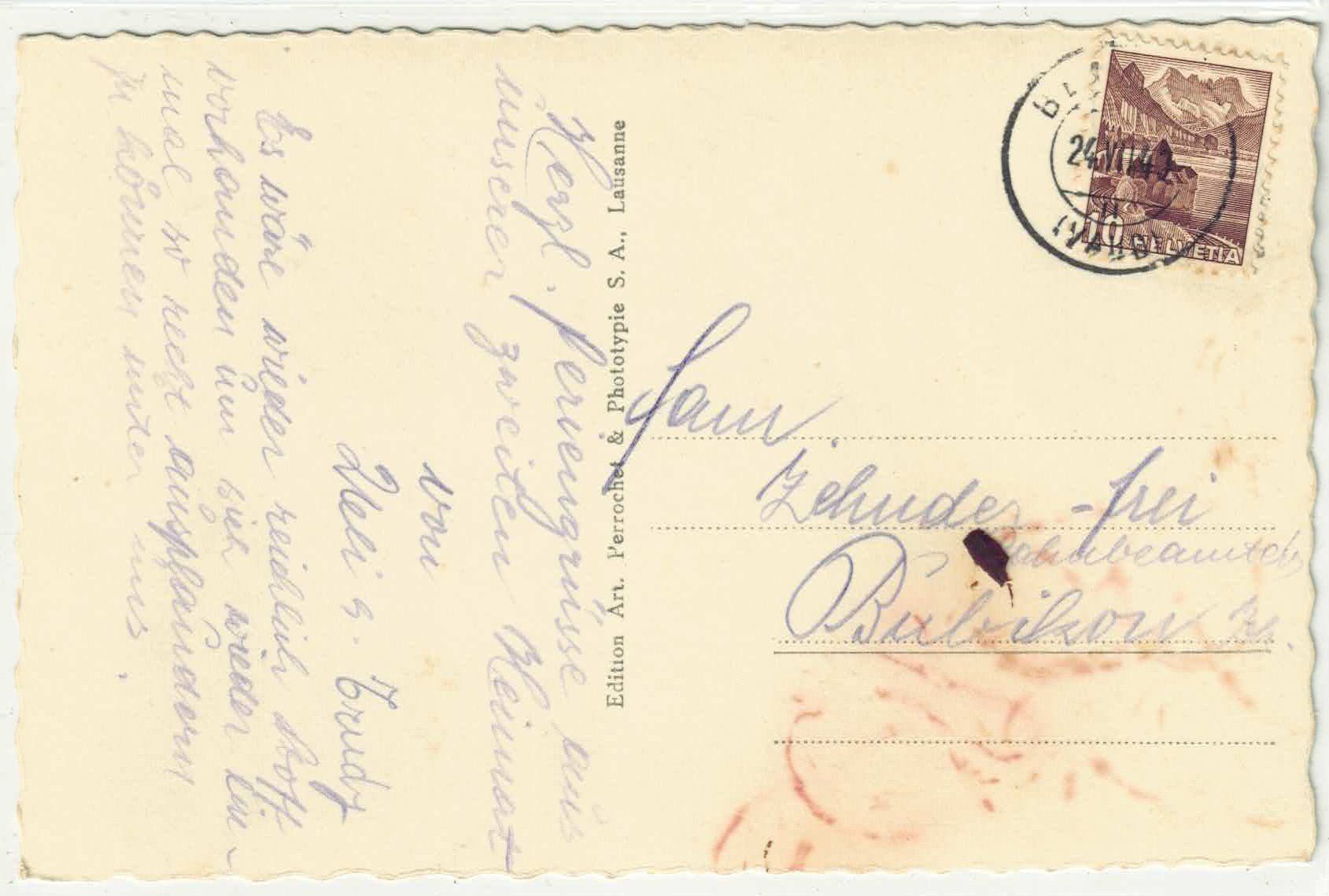 Cartoline postali: Bercher - Vue generale – Usato da Ettingen venduto da Kartenplanet 1