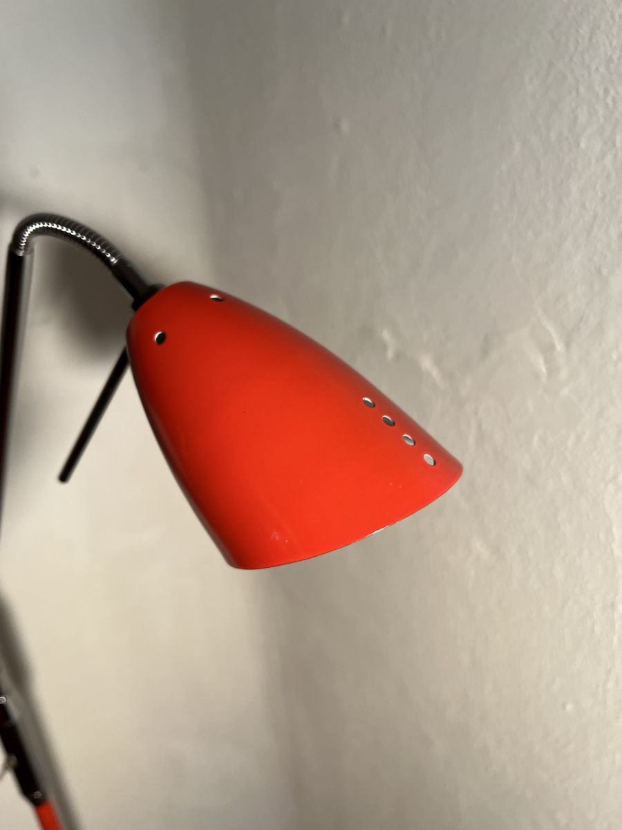 Lampen: Vintage Stehlampe rot/chrom – Gebraucht aus Bern von Findus101 4