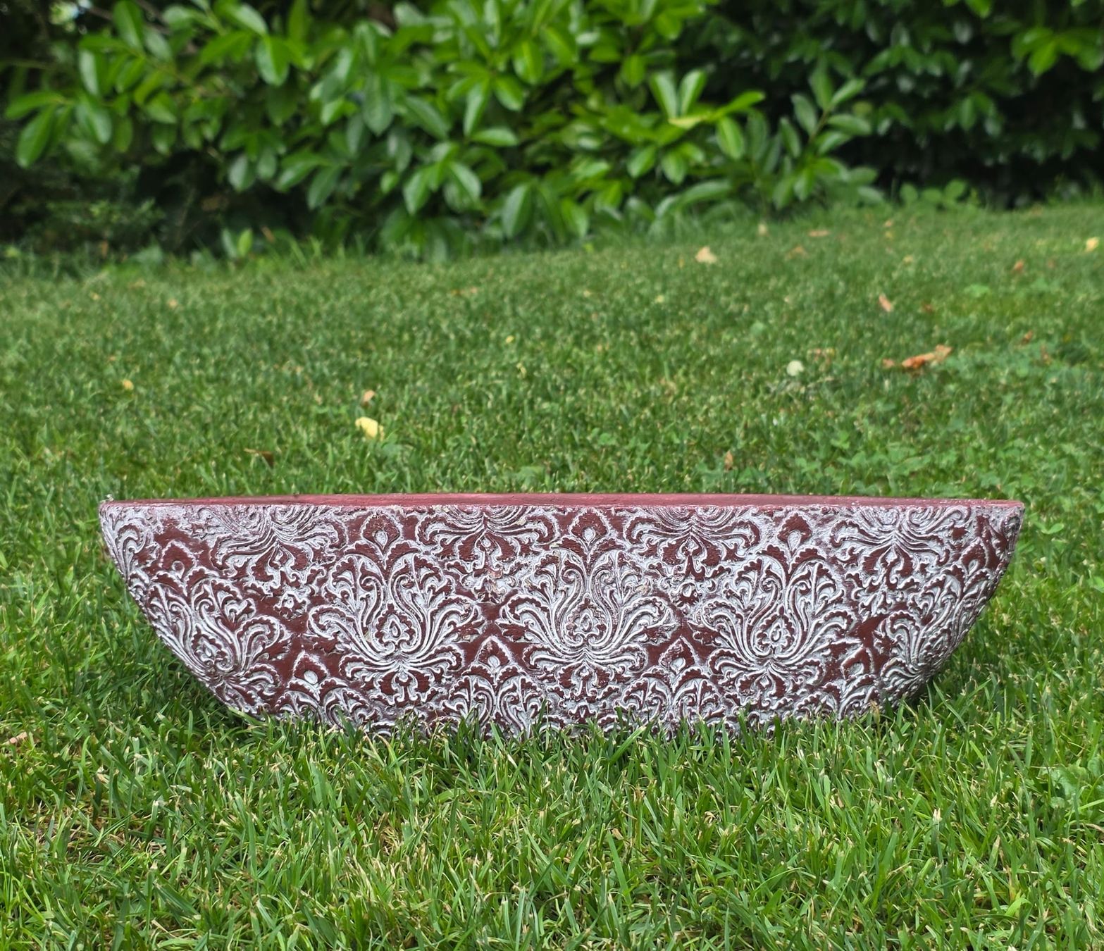 Vase & Récipients: Schöne Blumenvase oval rot mit Muster  – D'occasion à Rheinsulz par Dred 4