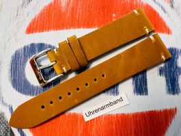 20mm Handmade Vintage, Leder Uhrenarmband braun, oil wax