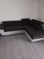 Modernes Eck-Bettsofa mit Bettfunktion – Anthrazit/Hellgrau