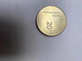 20 Fr. SonderMünze, Jahrgang 1991, Top Zustand, Selten!