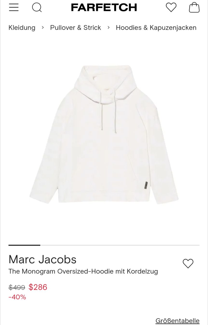 Marc Jacobs Maglioni & Felpe: Marc Jacobs Monogram Oversized Hoodie off-white S – Nuovo e nell'imballaggio originale da Zürich venduto da FashionSales 5