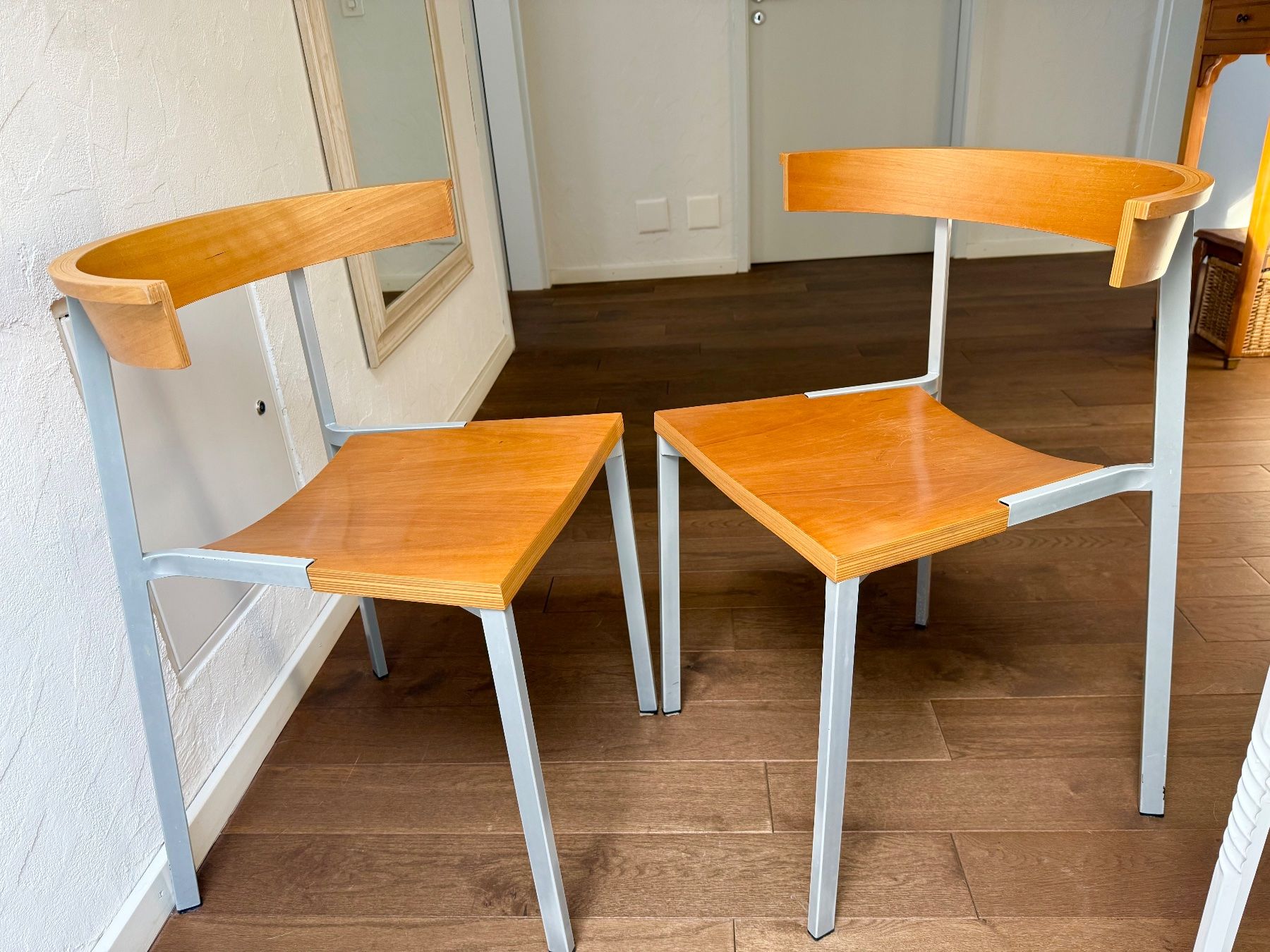 Sedie: 2 Designer Stühle aus Holz und Metall – Usato da Ebikon venduto da Mirakel3 3