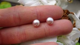 Natural Pink Earrings Perlen