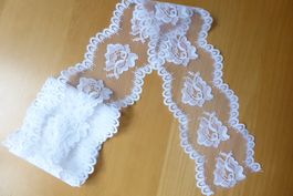 Alte St. Galler Rosen Spitzen weiss - Restenpreis 4.85 Meter