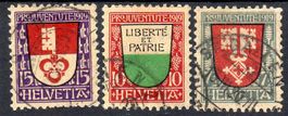SERIE PROJUVENTUTE KANTONSWAPPEN 1919 GESTEMPELT - H96
