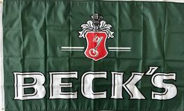 Becks Fahne Bier Alkohol Hopfen Malz Pilsener Blue Green