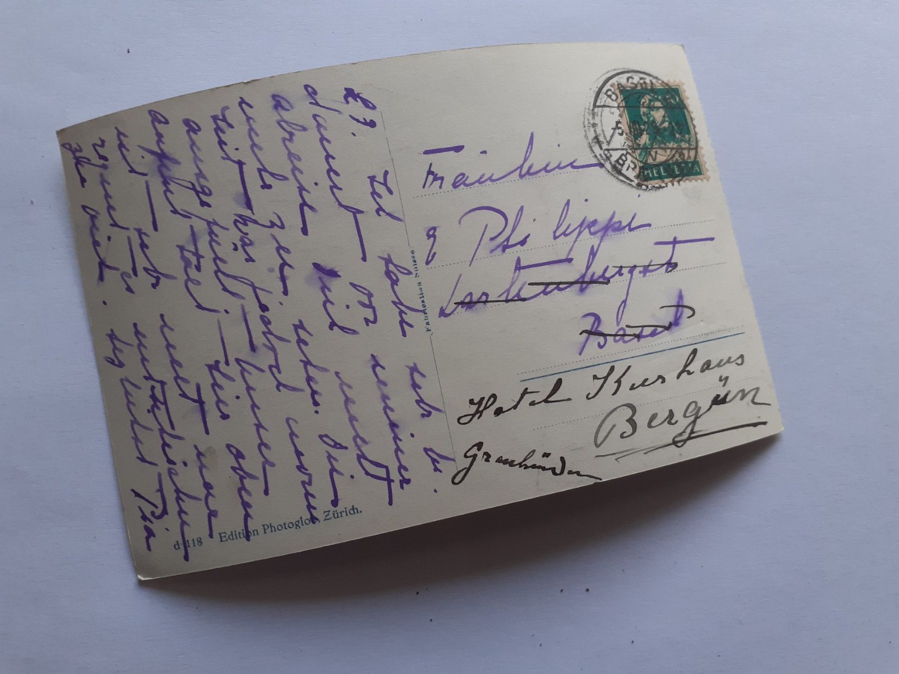Cartoline postali: BEATENBERG - SCHRECKHORN - EIGER MOENCH JUNGFRAU - 1929 – Usato da Winterthur venduto da Ornyx7 1