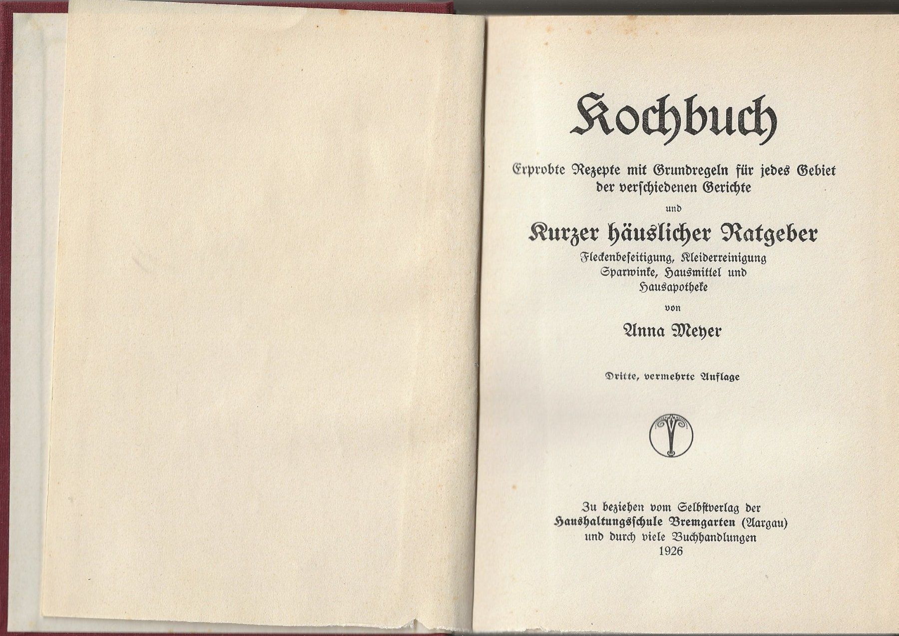 Libri: Schweizer Kochbuch 1926 – Usato da Bern venduto da Grindelwaldaus 1