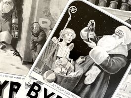 Byrrh Weihnachtsmänner - 4 alte Werbungen / Réclames 1931/38