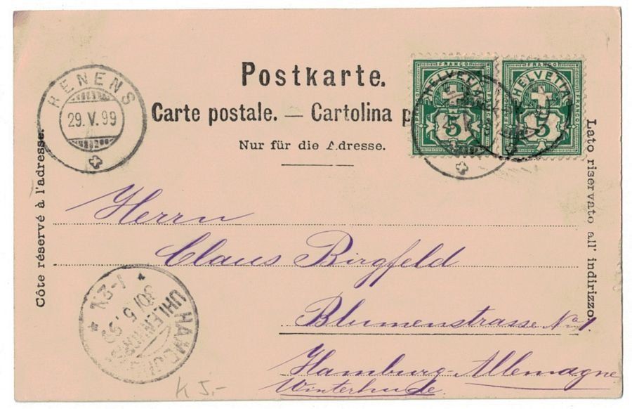 Cartoline postali: Cathédrale de Lausanne, circulée 1899 – Usato da Frauenfeld venduto da POML 1