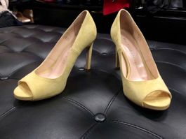 neongrüne Pumps 38
