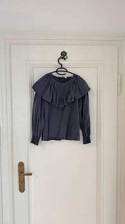 Bluse, western-jeans look, blau, S/36