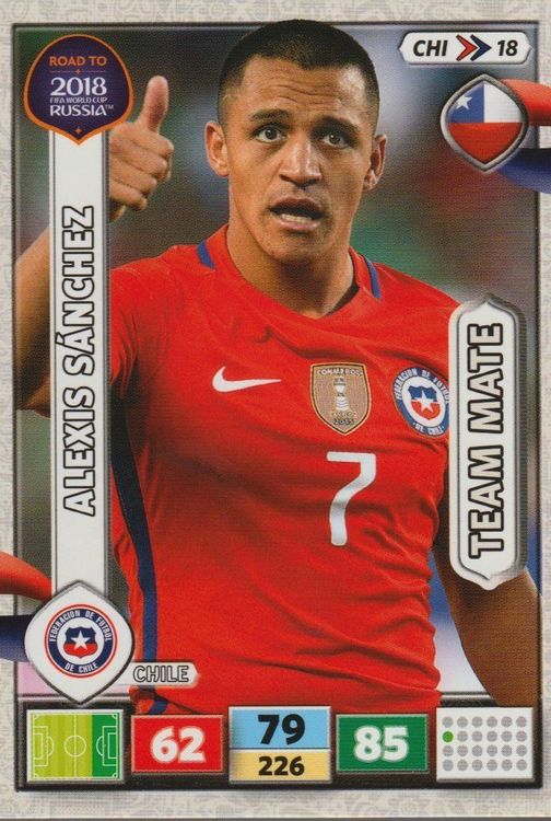 ROAD TO RUSSIA 2018 Adrenalyn Card Team Mate SANCHEZ CHILE (Neu (gemäss ...