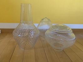 3 Stück Zafferano Glas Lampenschirme Romeo, Bonnie & Clyde