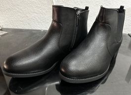 Ankle Boots Stiefeletten Evans weit schwarz Gr 44 NEU