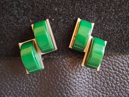 Vintage grüne Ohrclips, 1980er