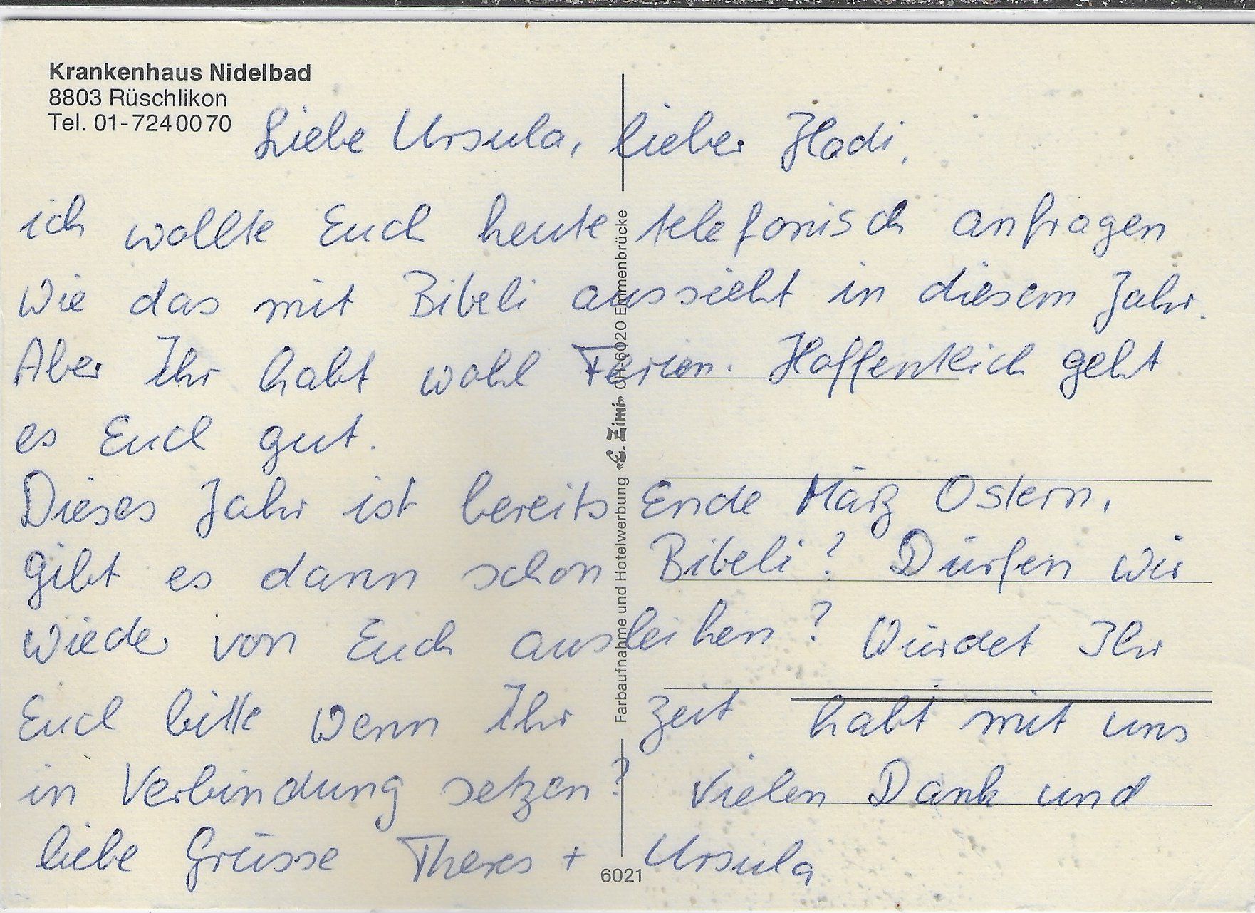 Cartoline postali: Krankenhaus Nidelbad - Rüschlikon – Usato da Ettingen venduto da Kartenplanet 1