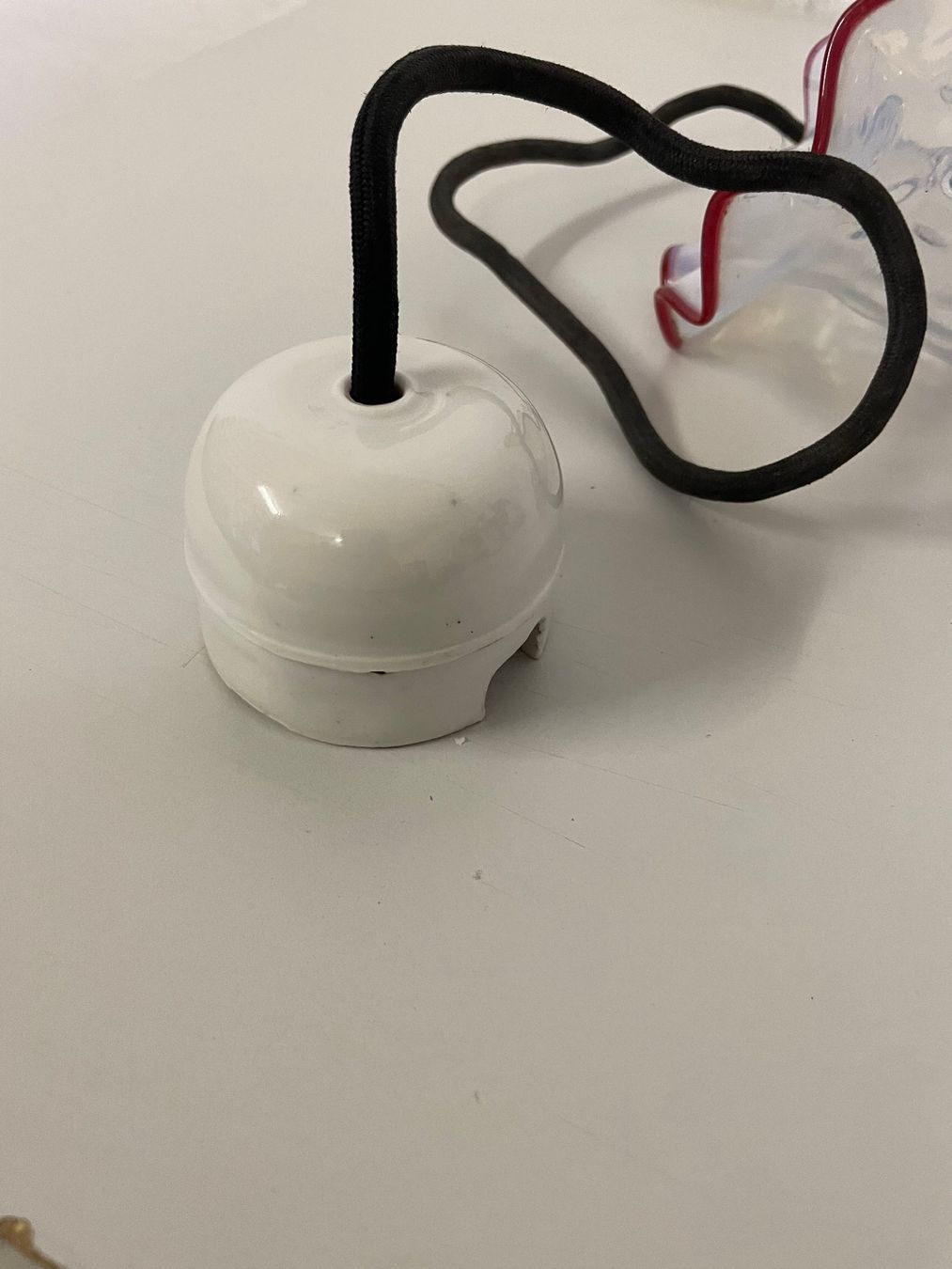 Lampade: lampe suspendue ancienne (tulipe) – Usato da La Croix (Lutry) venduto da netrajet 1