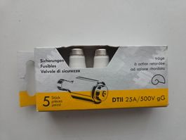 Schmelzsicherung DII T E27 25A gG 500 V 5 Stück