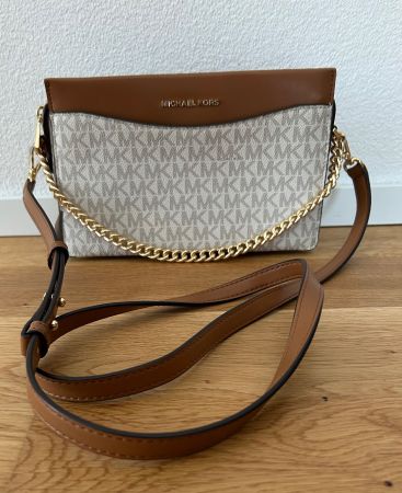 Michael Kors Handtasche, neuwertig, braun/weiss