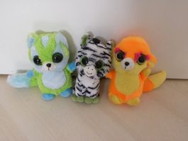 3 Stk. Stofftiere mit grossen Augen, wie TY