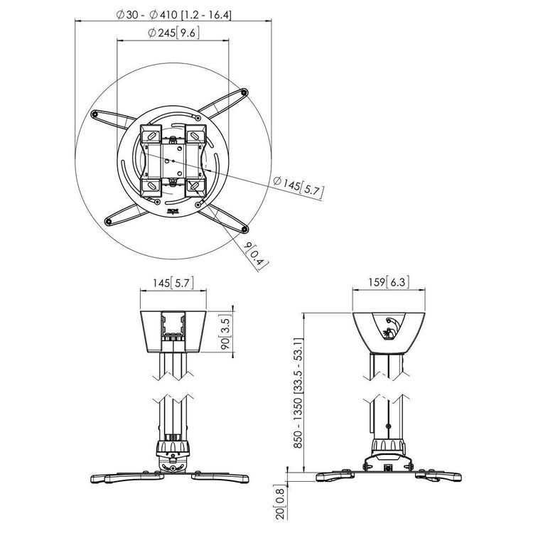 Fixations: Vogel's Professional PPC 2585 Projektor-Deckenhalterung – Neuf avec emballage d'origine à Dielsdorf par Media210 1