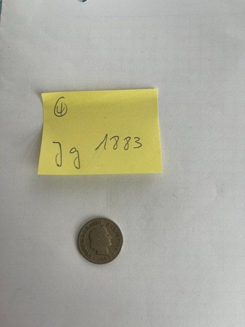 Tutti le monete: 10 Rappen Münze 1883 - Schweiz – Usato da Niederwil AG venduto da dahu75 1