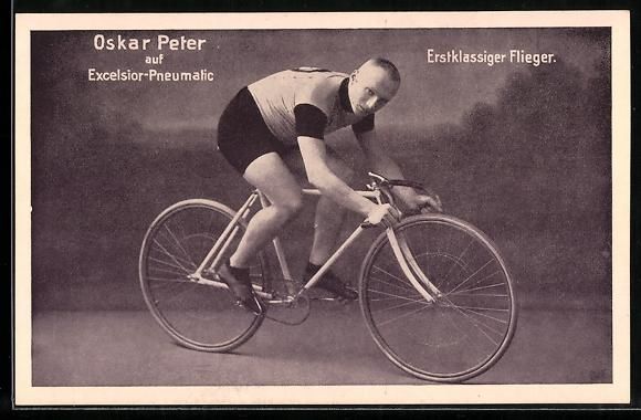 Cartoline postali: Oskar Peter auf Excelsior-Pneumatic, ers – Usato da Berlin venduto da bartko-reher