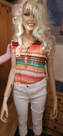 LH weisse Sommer Capri Jeans Gr. 40 mit Shirt