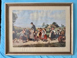 Albert Anker Schulspaziergang Bild gerahmt 63x43cm