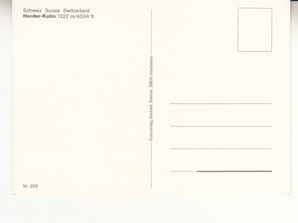 Cartes postales: Interlaken Harder ca. 1970 – D'occasion à Bürglen TG par StampGraf 1
