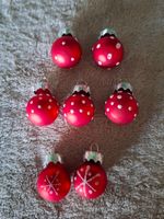 Weihnachtsbaumschmuck 7 süsse kleine Kügeli, Glas, neu