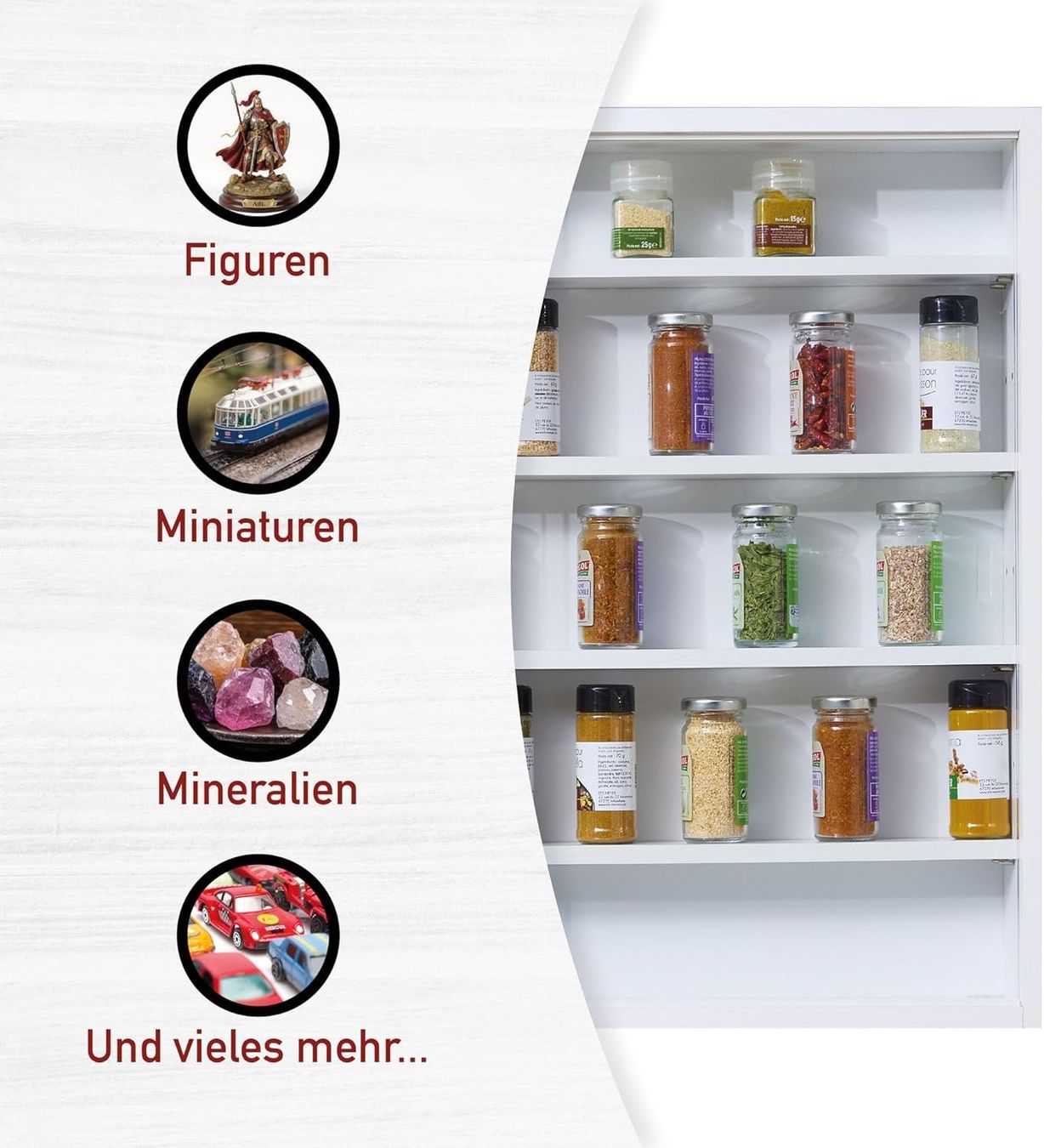 Vitrines: Wandvitrine Sammlervitrine Hängevitrine Beleuchtung Glas – Neuf avec emballage d'origine à Genève par Top-Trend 4