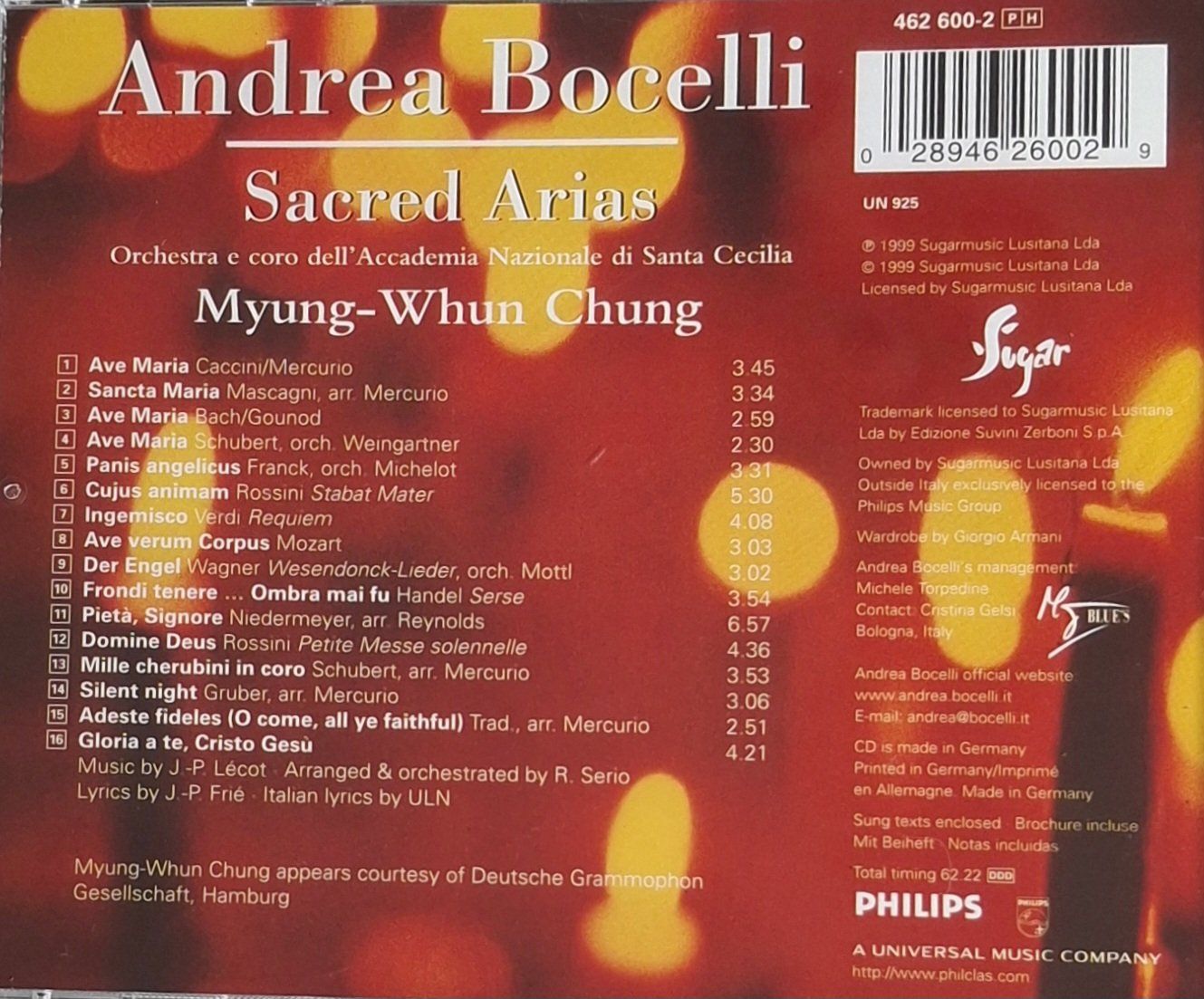 CDs: Andrea Bocelli - Sacred Arias – Gebraucht aus Reinach BL von Chela04 1