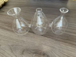 Glas Vase drei Kugeln klar neuwertig