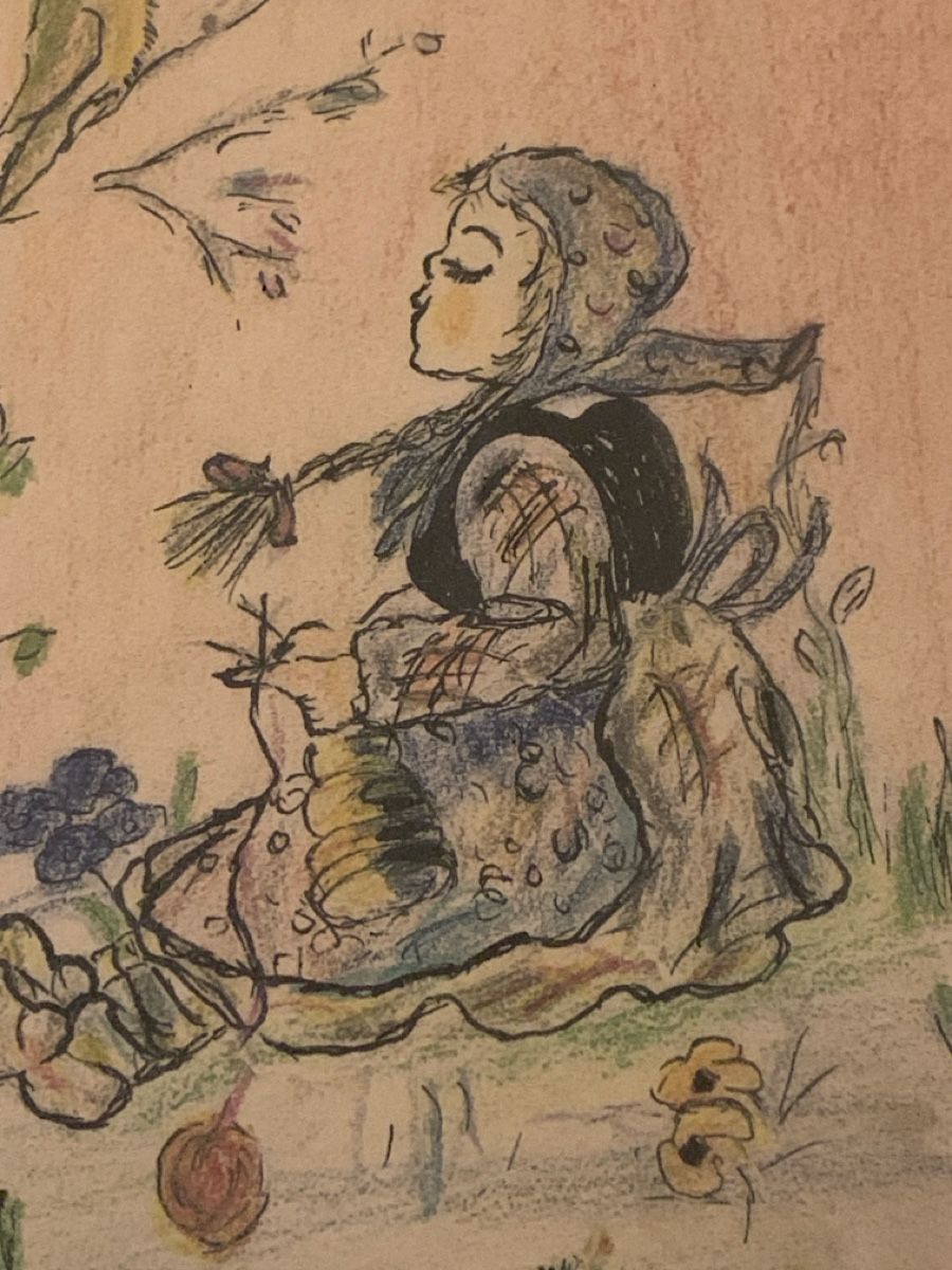 Dipinti: Dessin vintage aux crayons de couleur – Usato da Posieux venduto da pha_tnd9 2