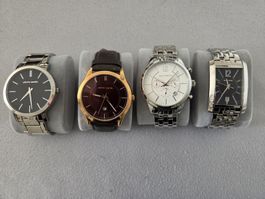 4x Pierre Cardin Herrenuhren Set – Edelstahl & Leder