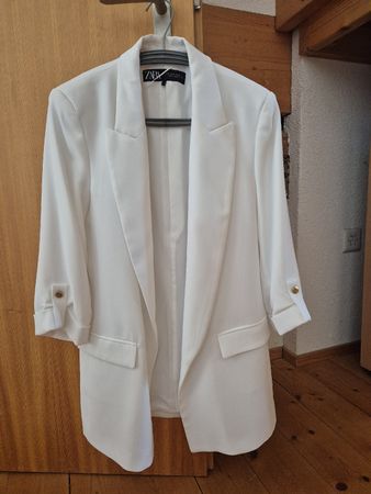 Zara Blazer weiss mit goldenen Details Grösse M