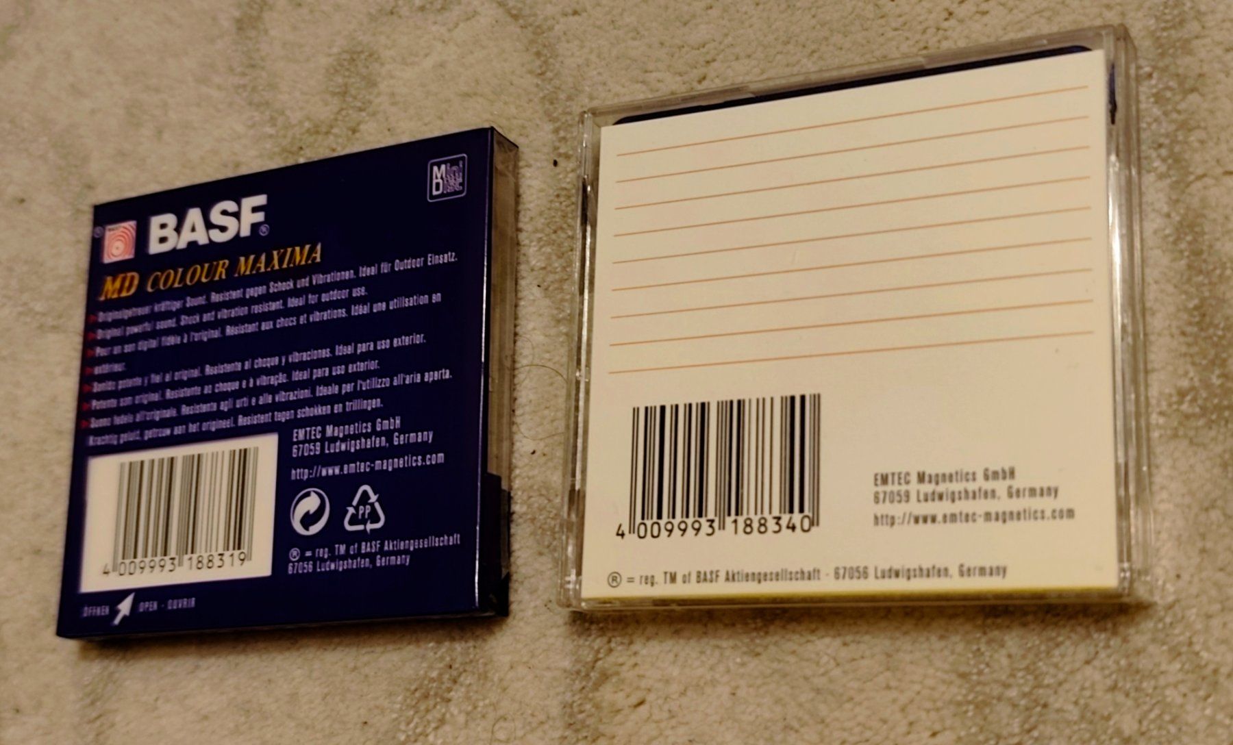 Minidisc: 2 BASF MiniDisc MD 74 Colour Maxima – Nuovo e nell'imballaggio originale da kloten venduto da Docsgirl 1