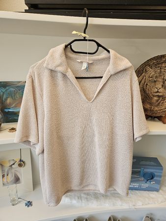 H&M Shirt Bluse kurzarm beige Grösse M guter Zustand