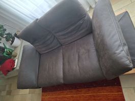 Sofa Leder dunkelgrau gebraucht