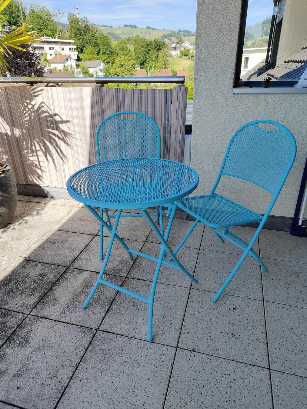 Balkon Set Tisch + 2xStuhl, Türkis