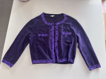 Damen Strickjacke P.A.R.O.S.H. Grösse S lila Pailletten