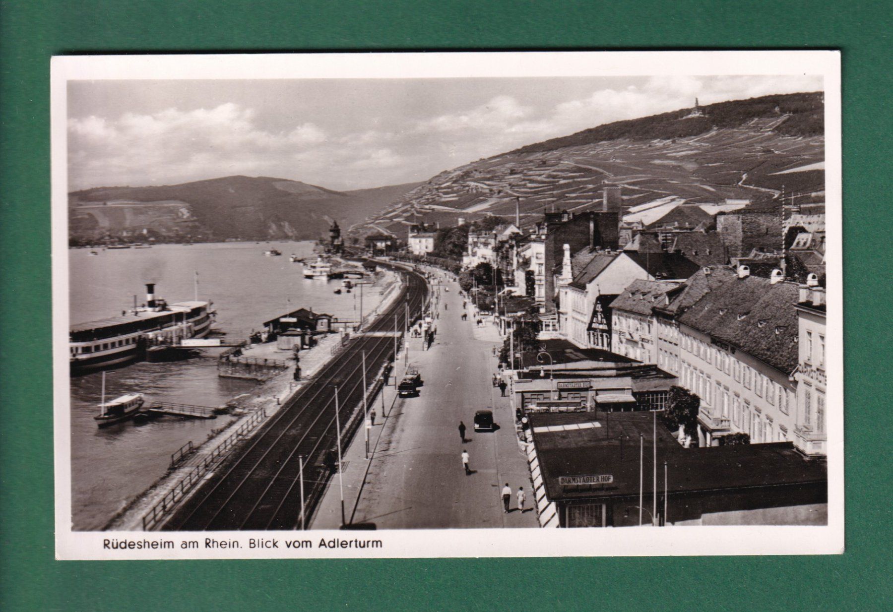 Cartoline postali: RÜDESHEIM - Blick vom Adlerturm - Schiff – Usato da Pully venduto da nicecards-shop