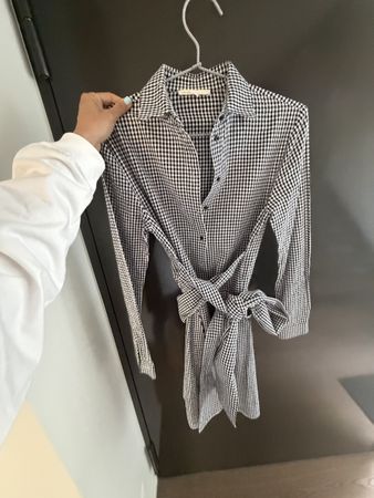 Maje dress, size 1, black and white, 100% cotton.